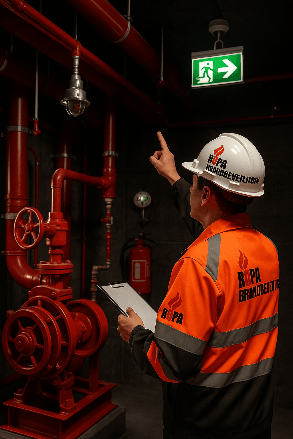 Ropa Brandbeveiliging medewerker in actie